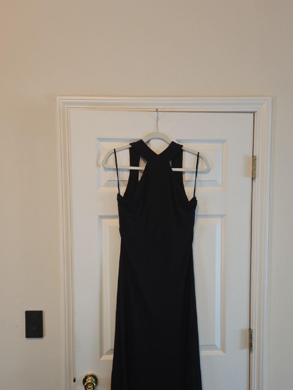 Ralph Lauren Black One-Shoulder Halter Gown